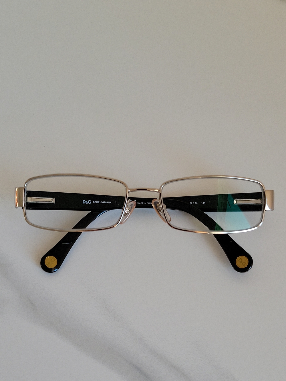 Dolce & Gabbana Black and Silver Eyeglasses Frame